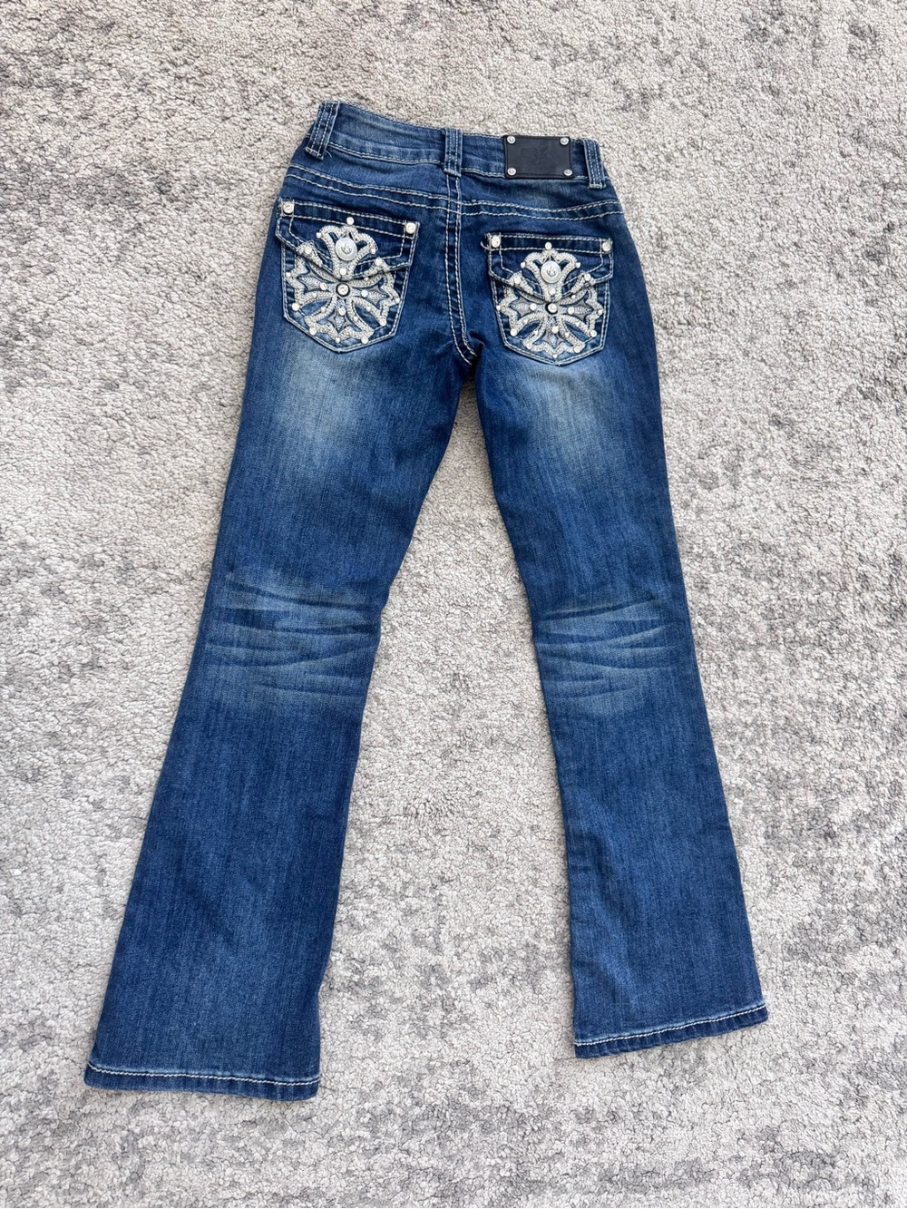 Wired Heart Girls Size 7 Bootcut Jeans Rhinestone Western Y2K